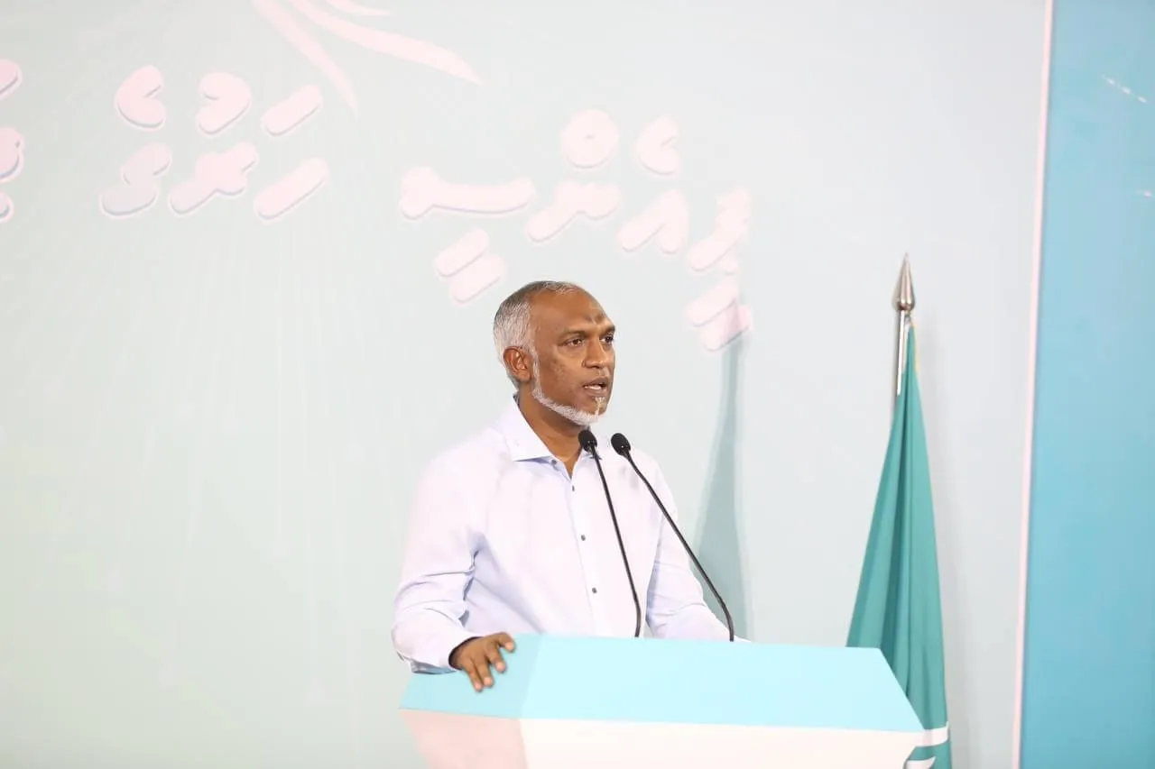 President Dr. Muizzu speaking at last night’s event (Photo/PNC)